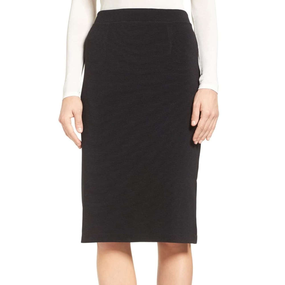 Halogen Side Slit Pencil Skirt in Black